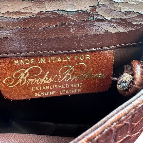 Brooks Brothers Made in Italy Crossbody Bag - Cognac Crocodile embossed. - Picture 3 of 7